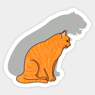 Red Cat with Tiger Shadow Sticker